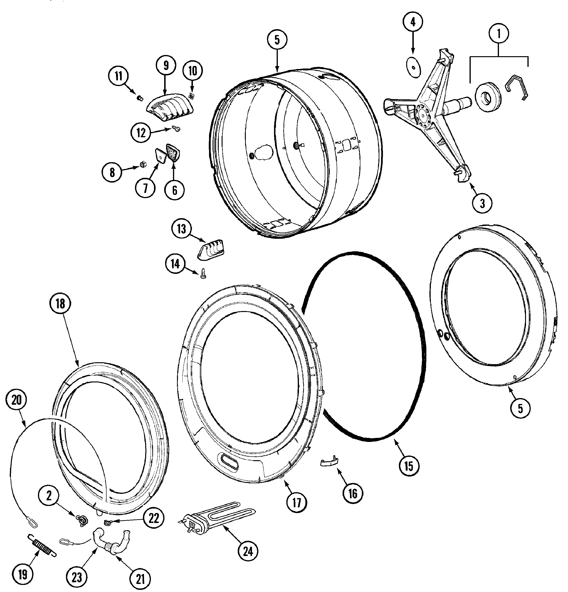 Spinner assembly & outer tub cover