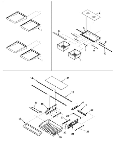 Refrigerator shelving