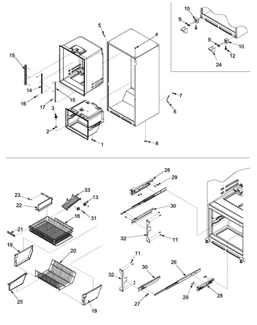 Interior cabinet & freezer shelving