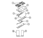 Dynasty DGRC364 top assembly/gas controls diagram