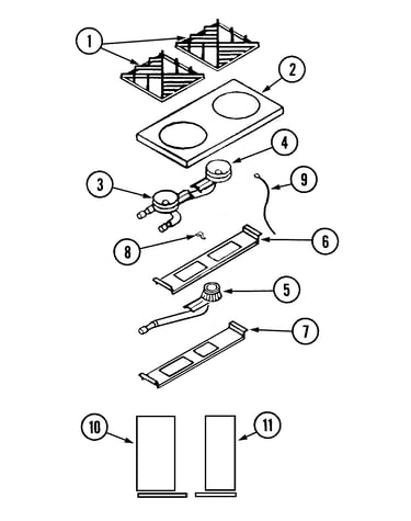 Top assembly/gas controls