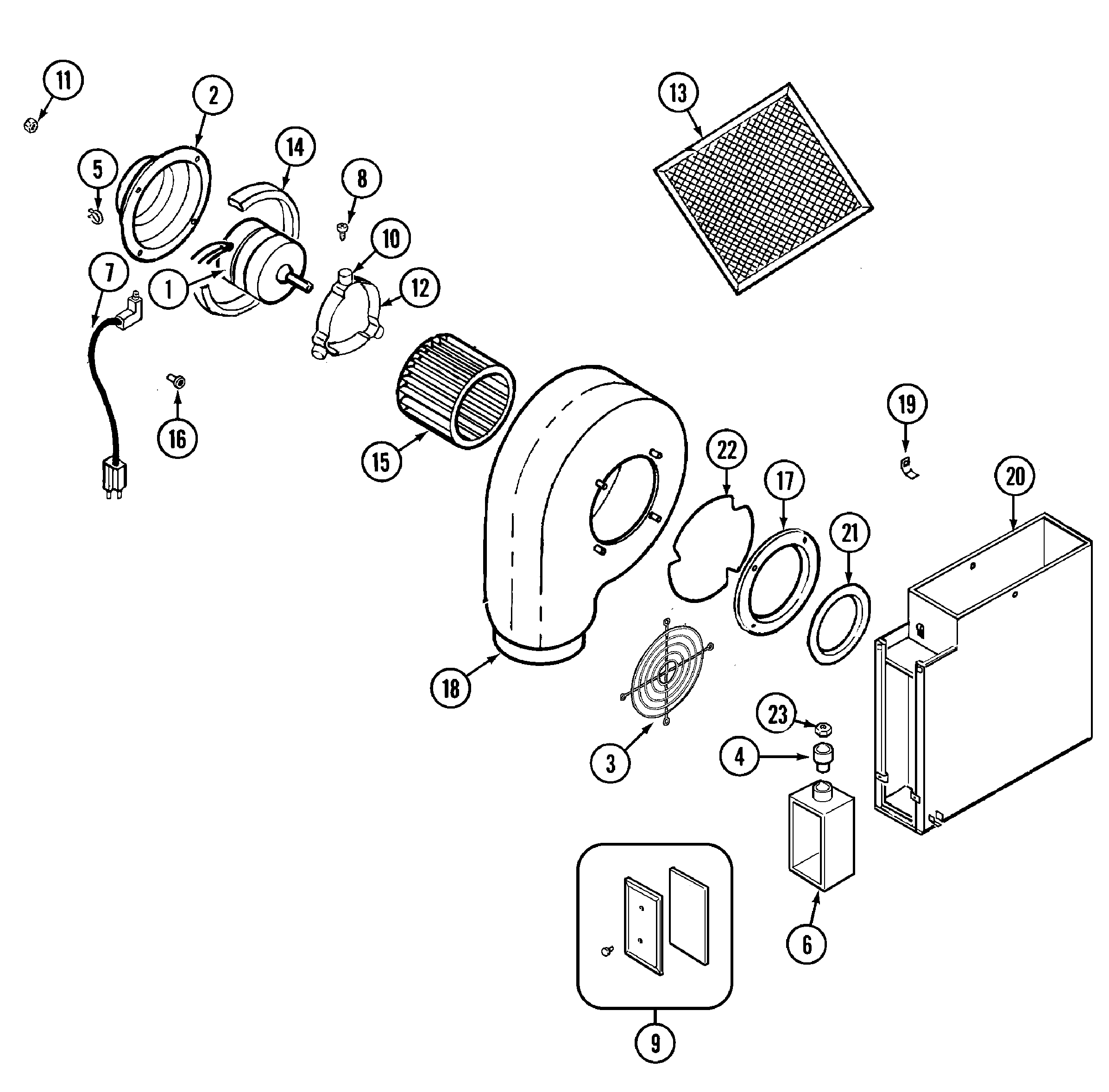 Blower motor-blower/plenum