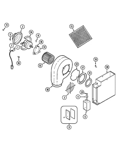 Blower motor-blower/plenum