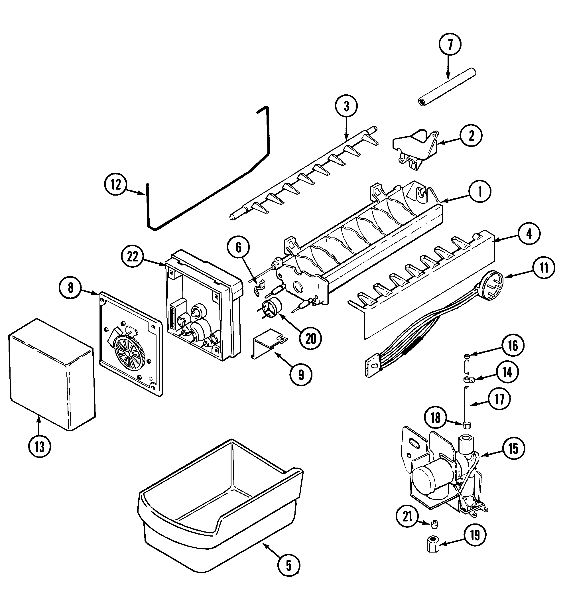 Optional ice maker kit (ice)
