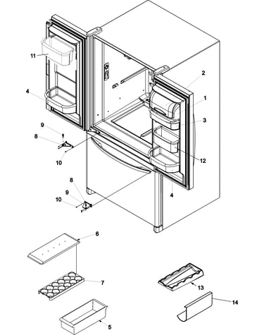 Ref dr storage & center hinges
