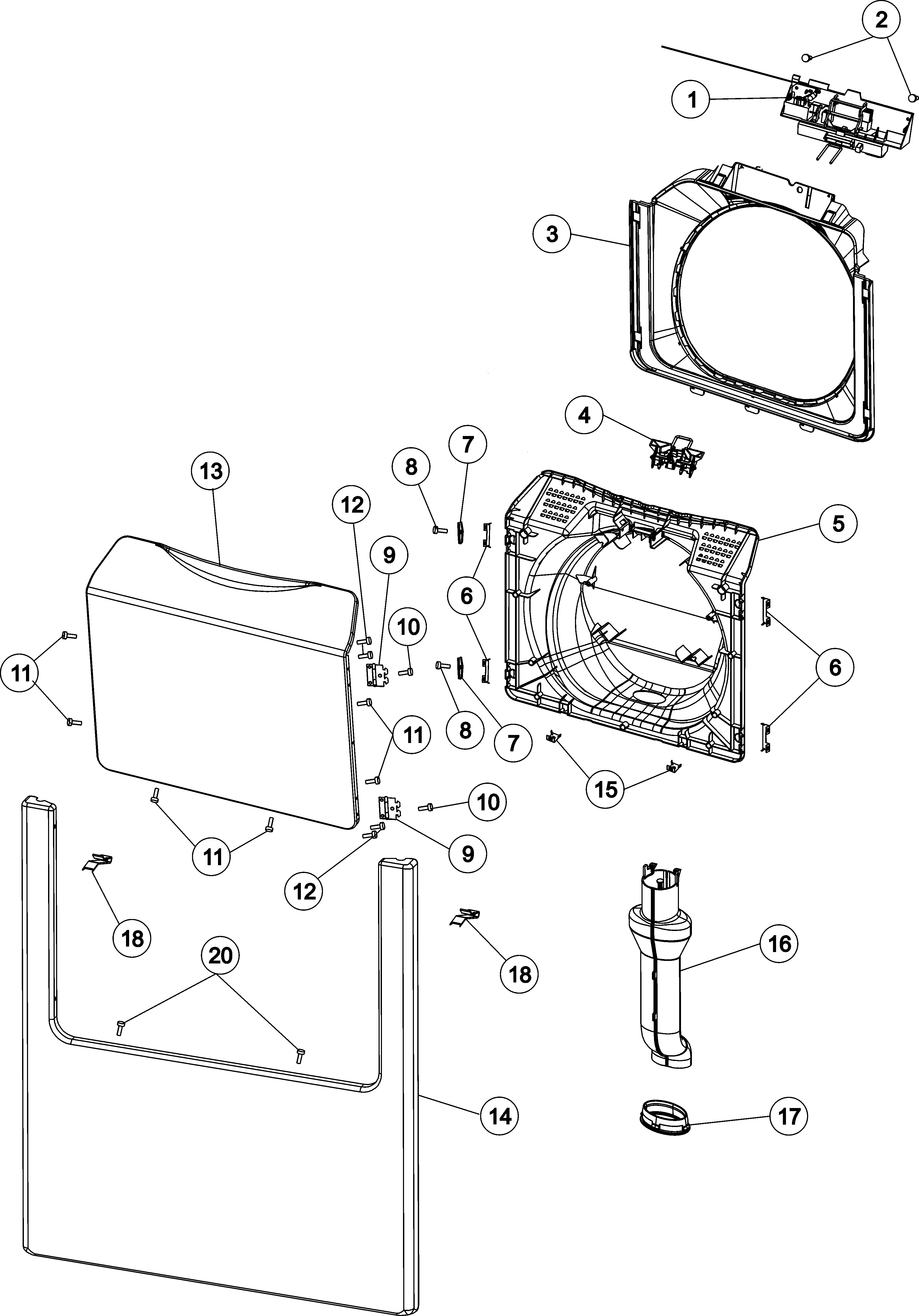 Front panel, door & shroud