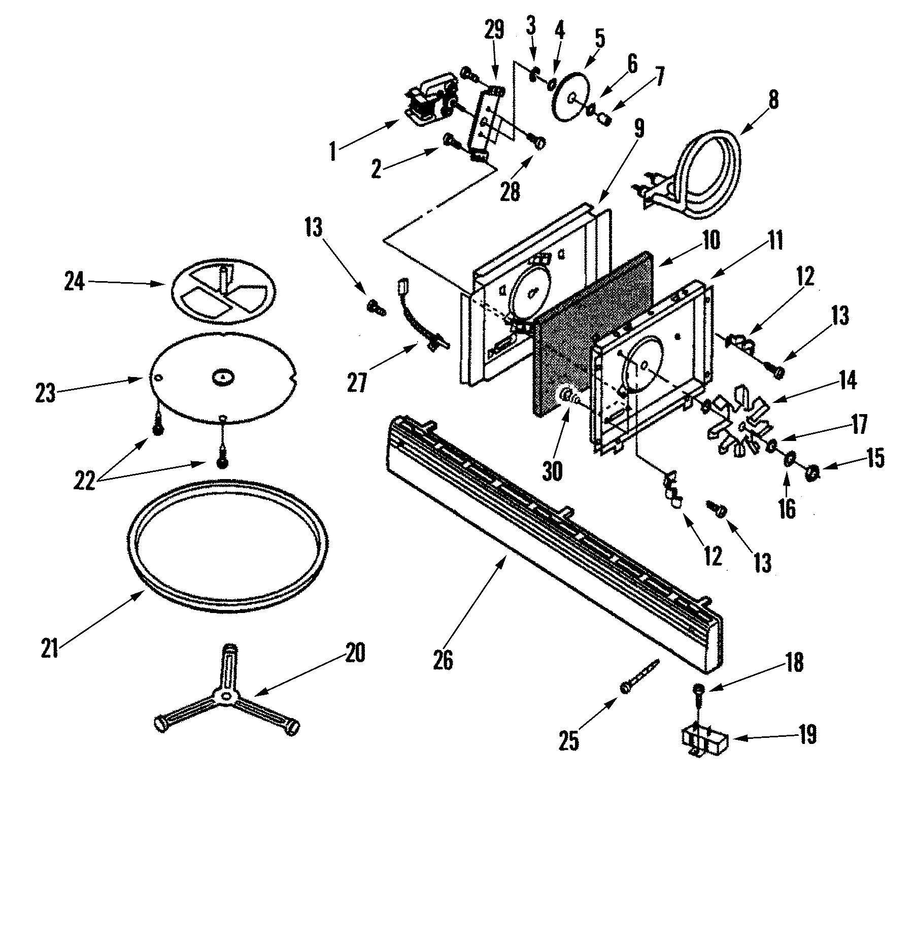 Convection fan/turntable