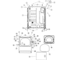 Maytag MDE3706AKW cabinet & front panel diagram