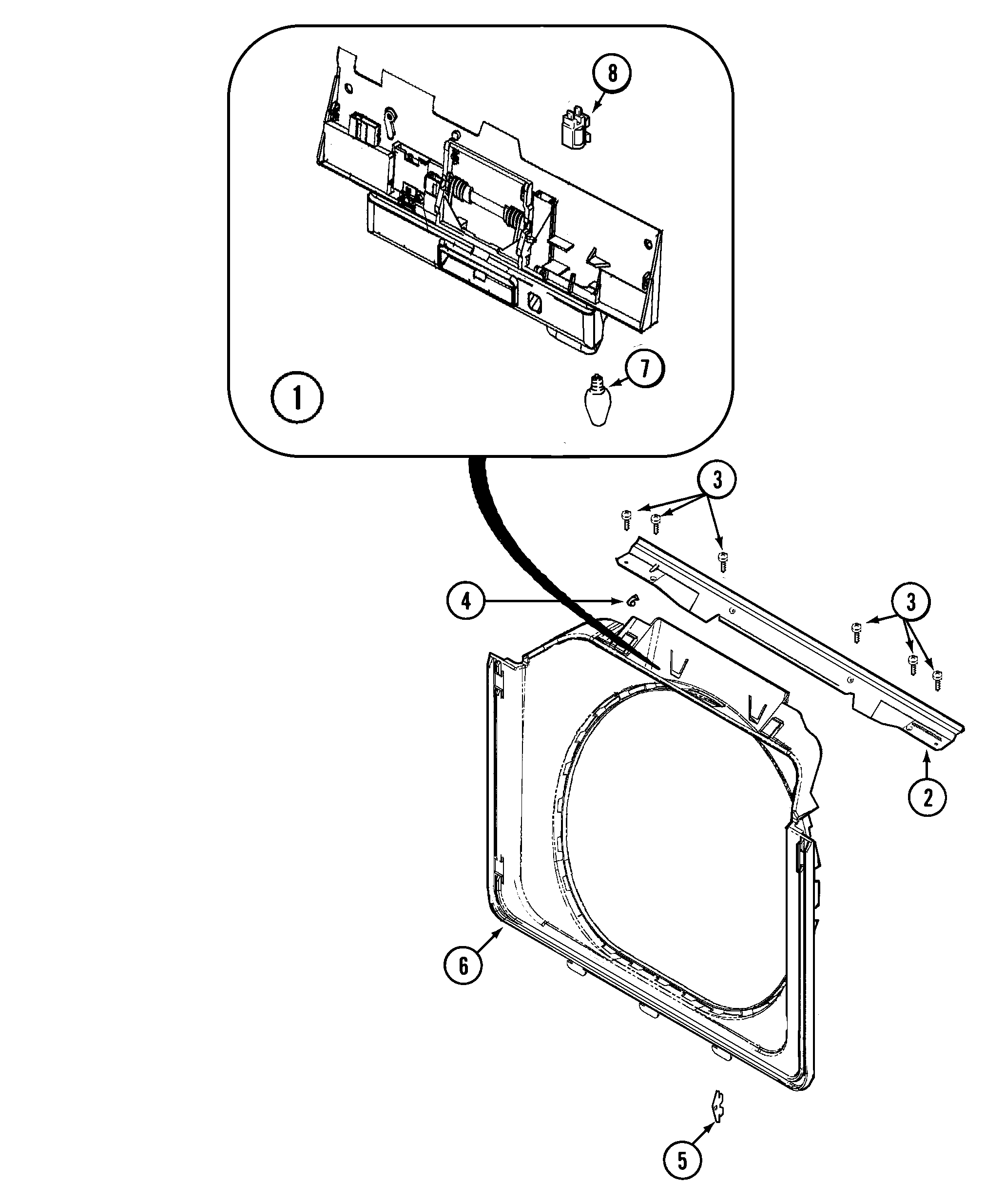 DOOR SHROUD & DOOR LATCH ASSEMBLY