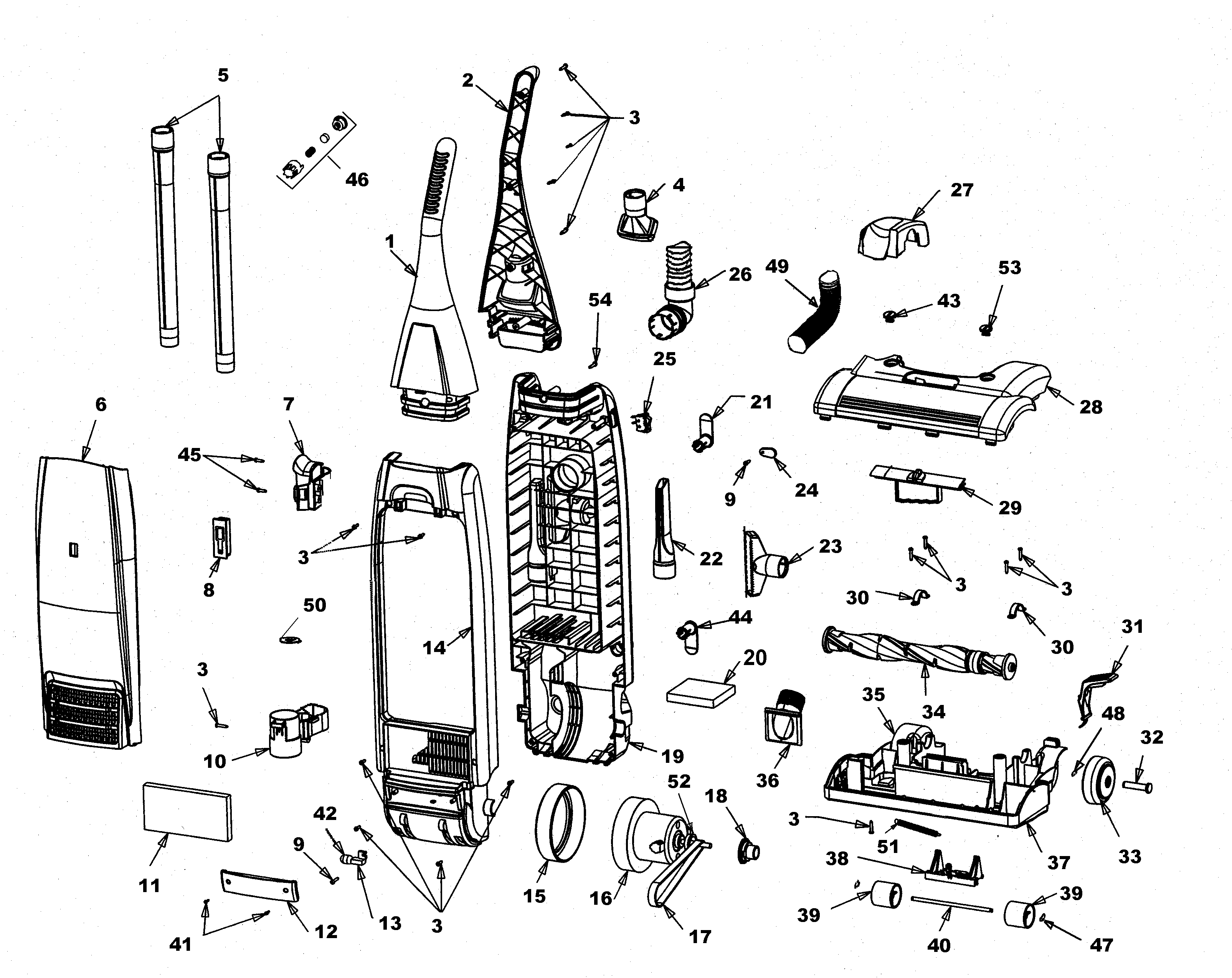 Agitator, motor, handle, mainbody