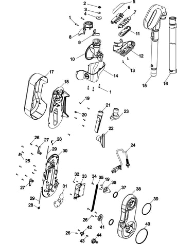 Handle, hose and upper pivot asy