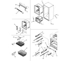 Maytag MFC2061KEQ interior cabinet/toe grille/frz shelves diagram