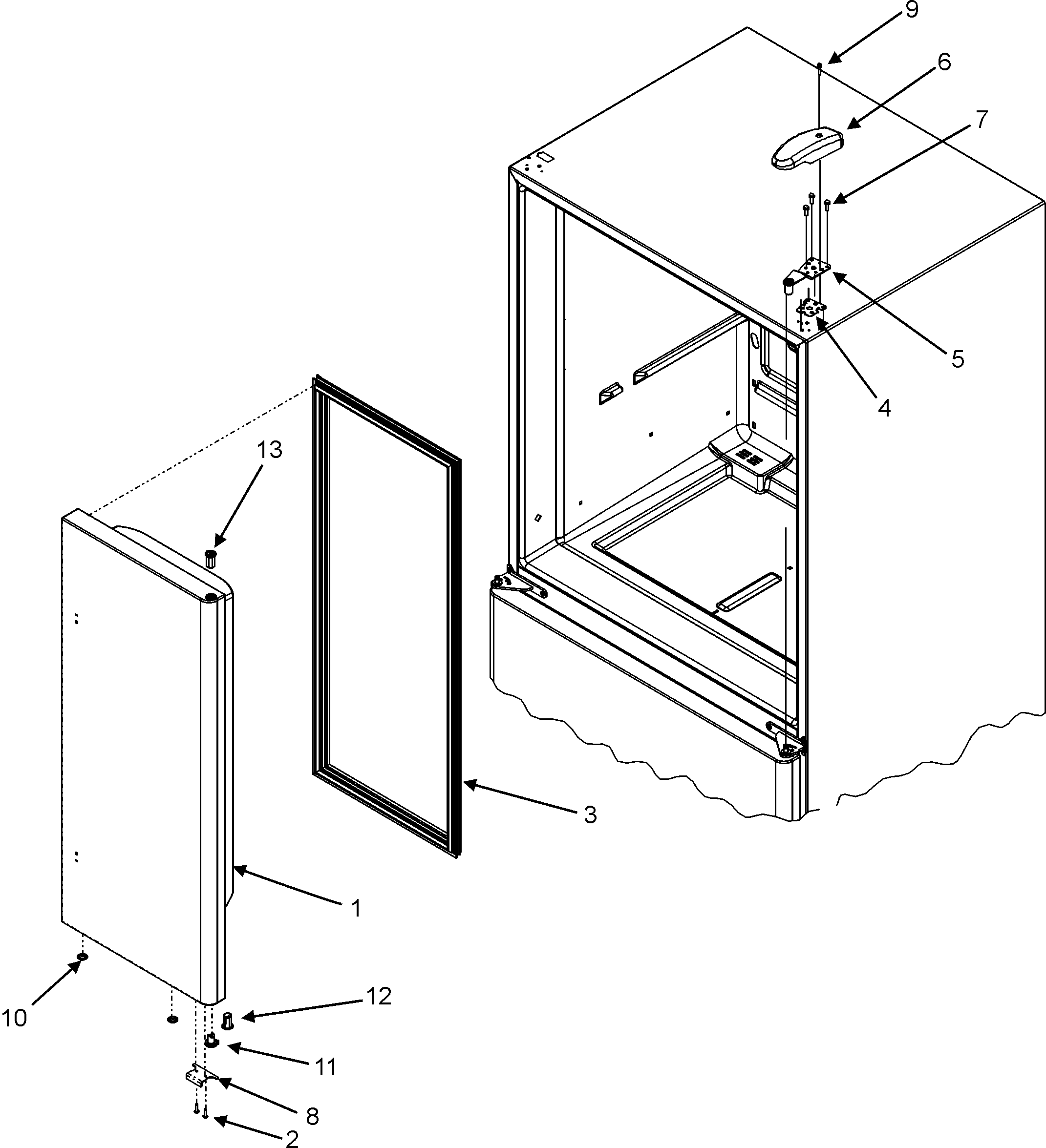 Right refrigerator door