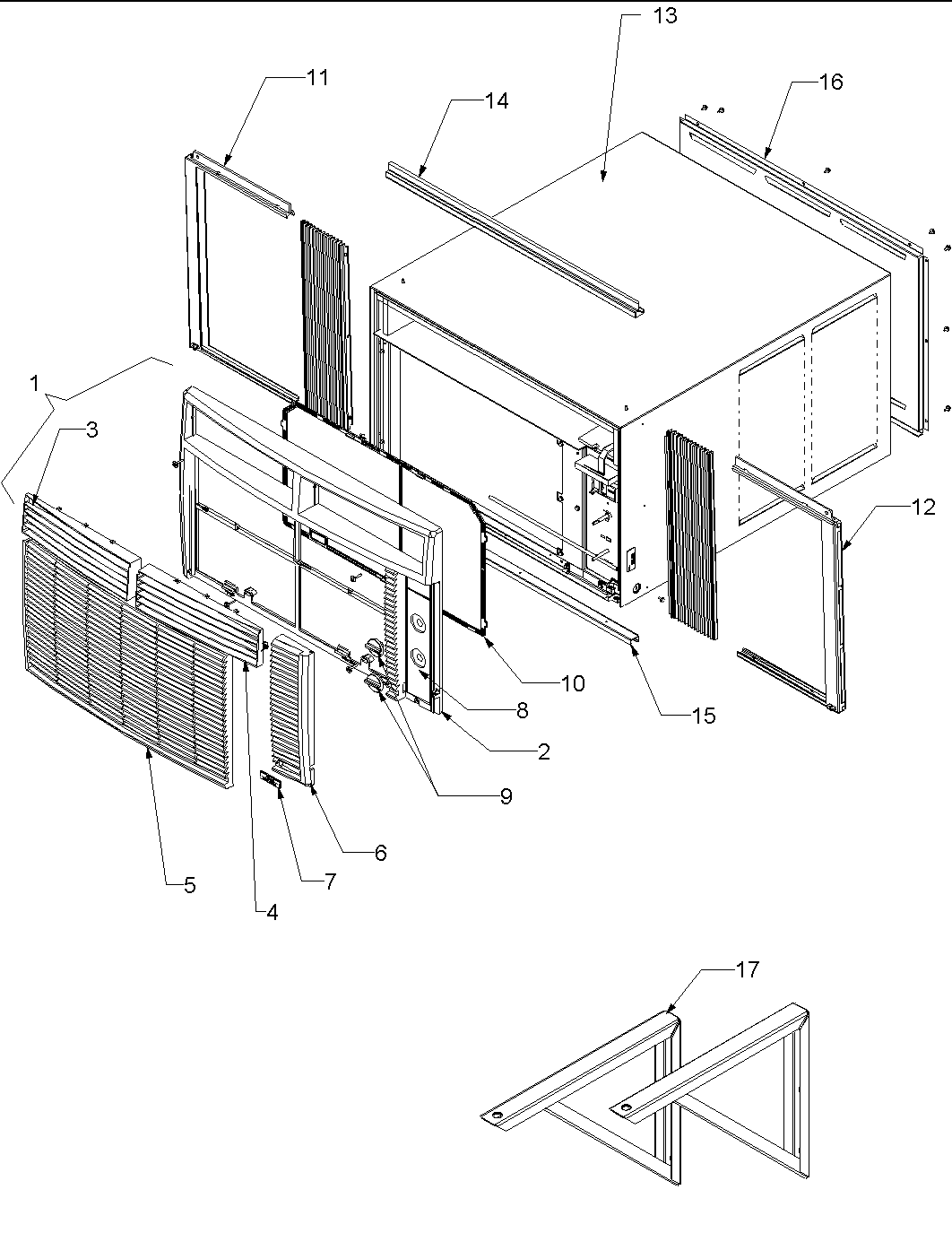 Outercase, curtains and front assy