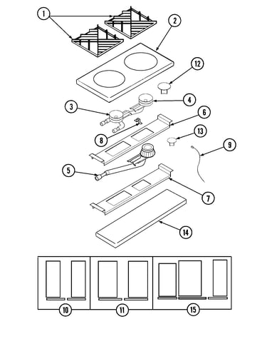 Top assembly/gas controls