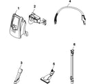 Hoover H3060-020 tools and hose caddy diagram