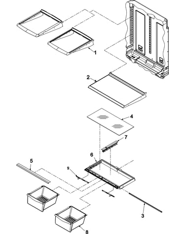 Refrigerator shelving