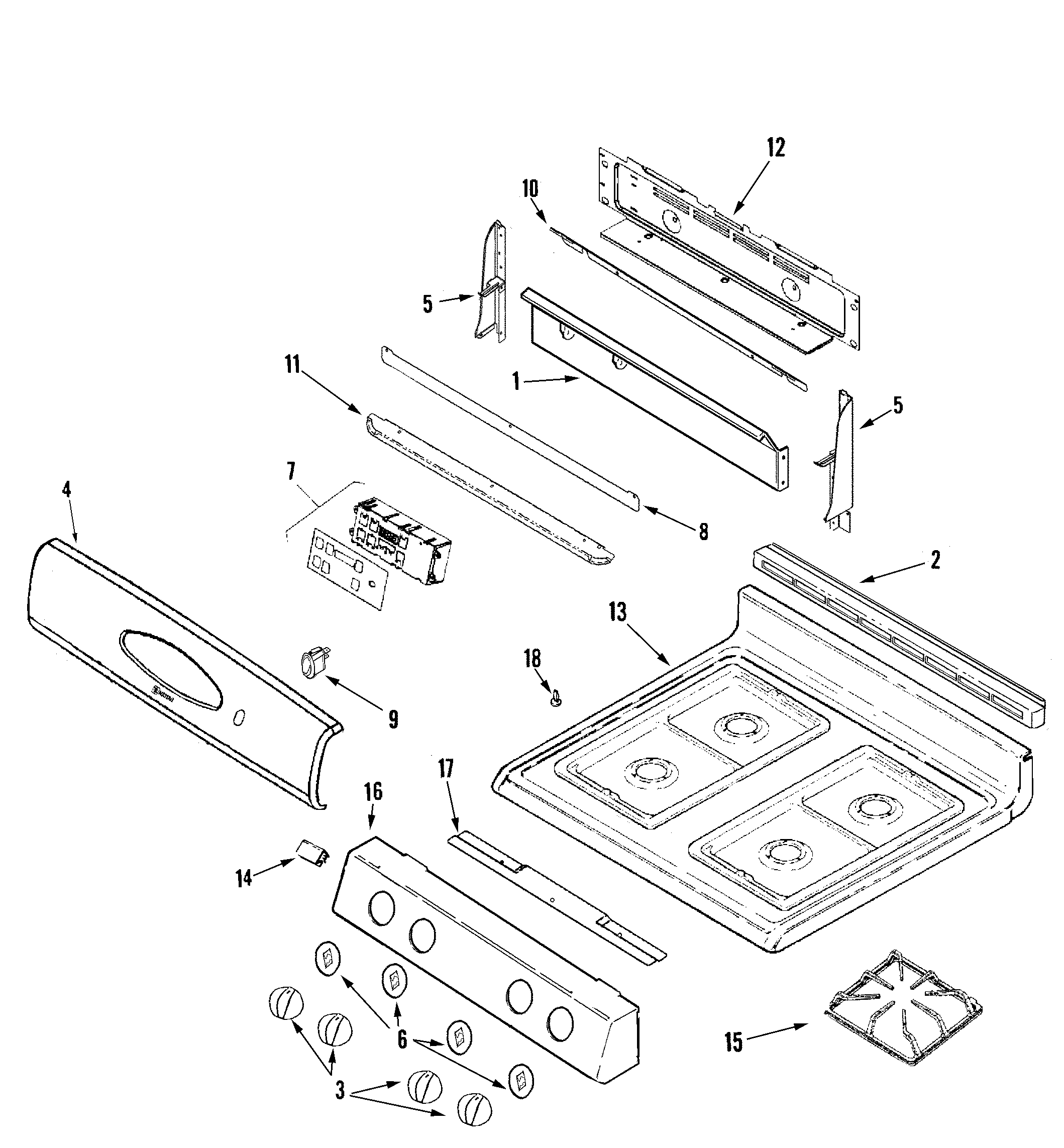 CONTROL PANEL/TOP ASSEMBLY