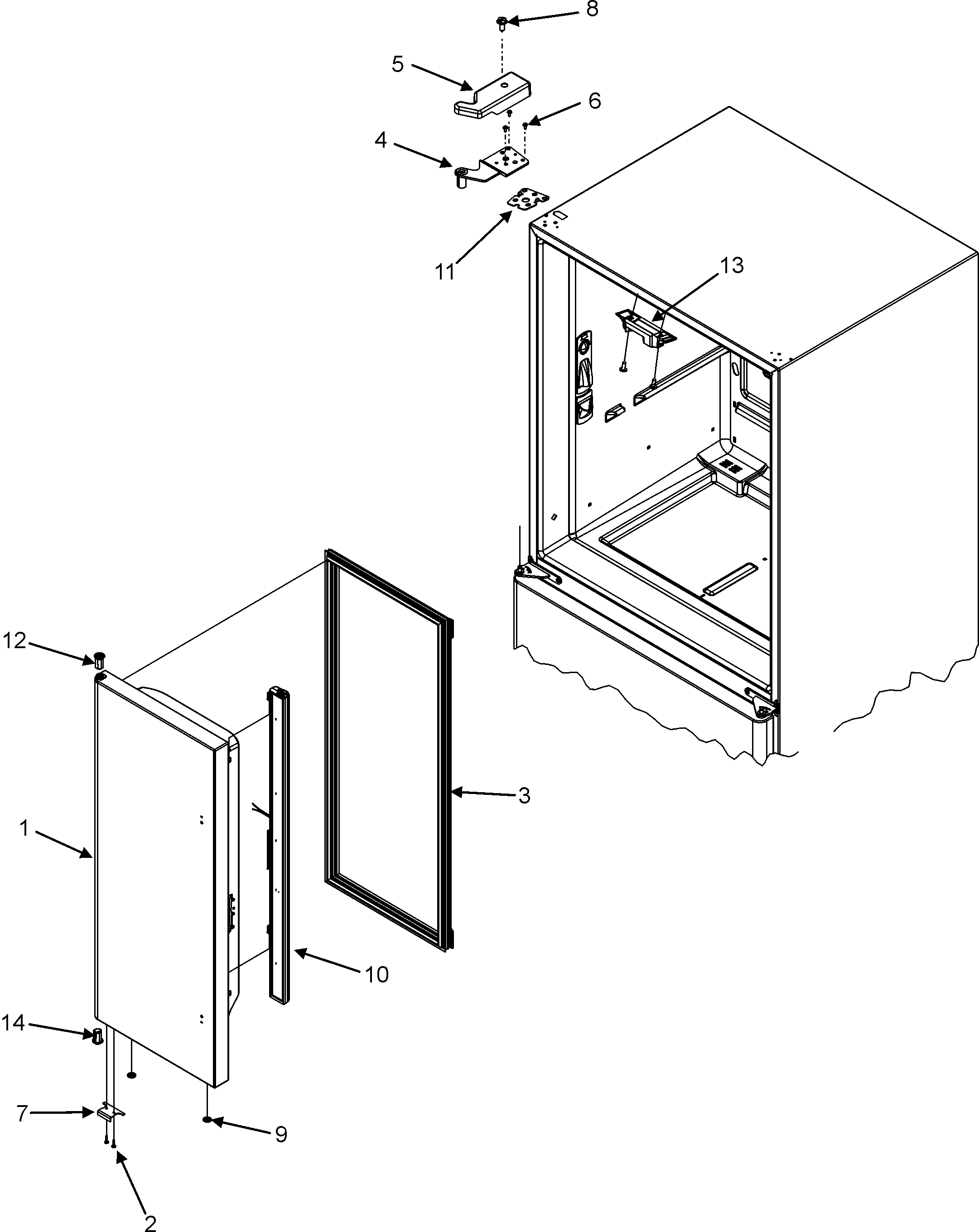 Left refrigerator door