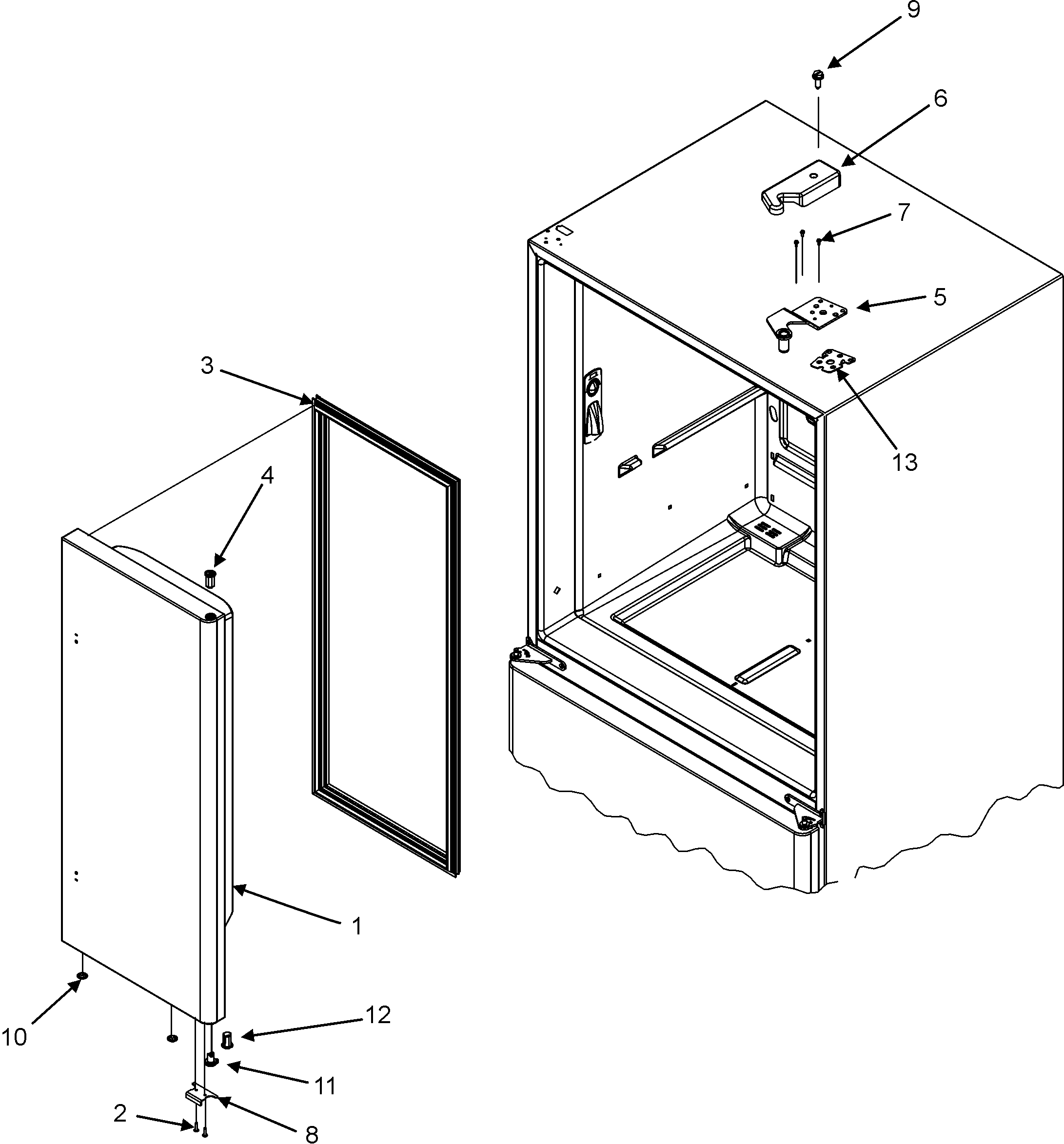 Right refrigerator door