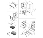 Dacor IF36BNDFSF interior cabinet/frz shelves/toe grille diagram