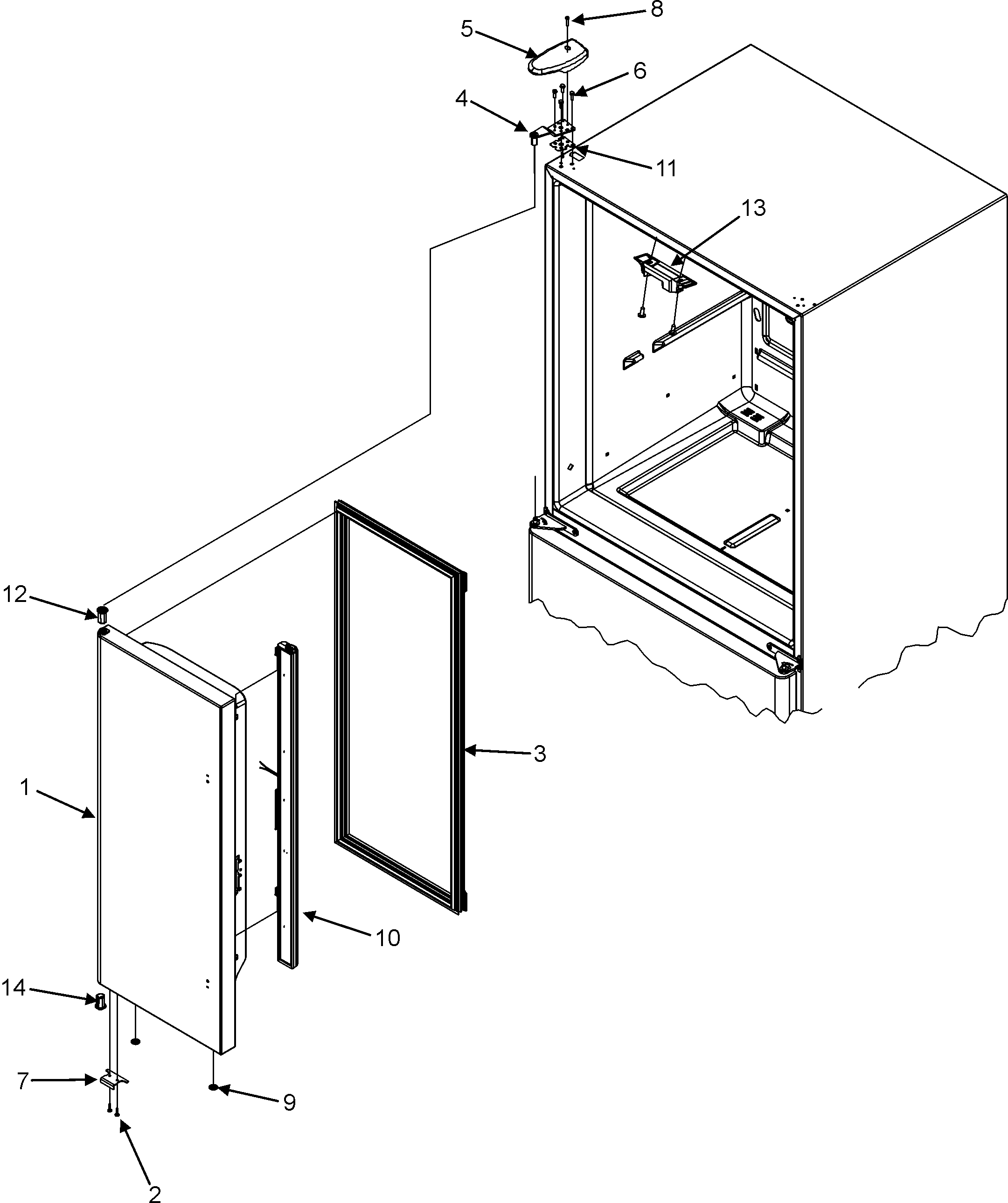 Left refrigerator door