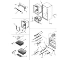 Jenn-Air JFC2070KRB interior cabinet/frz shelves/toe grille diagram