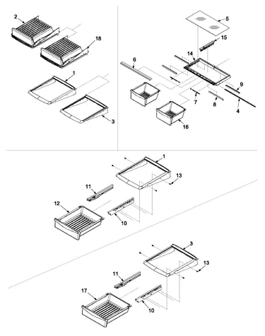 Refrigerator shelving