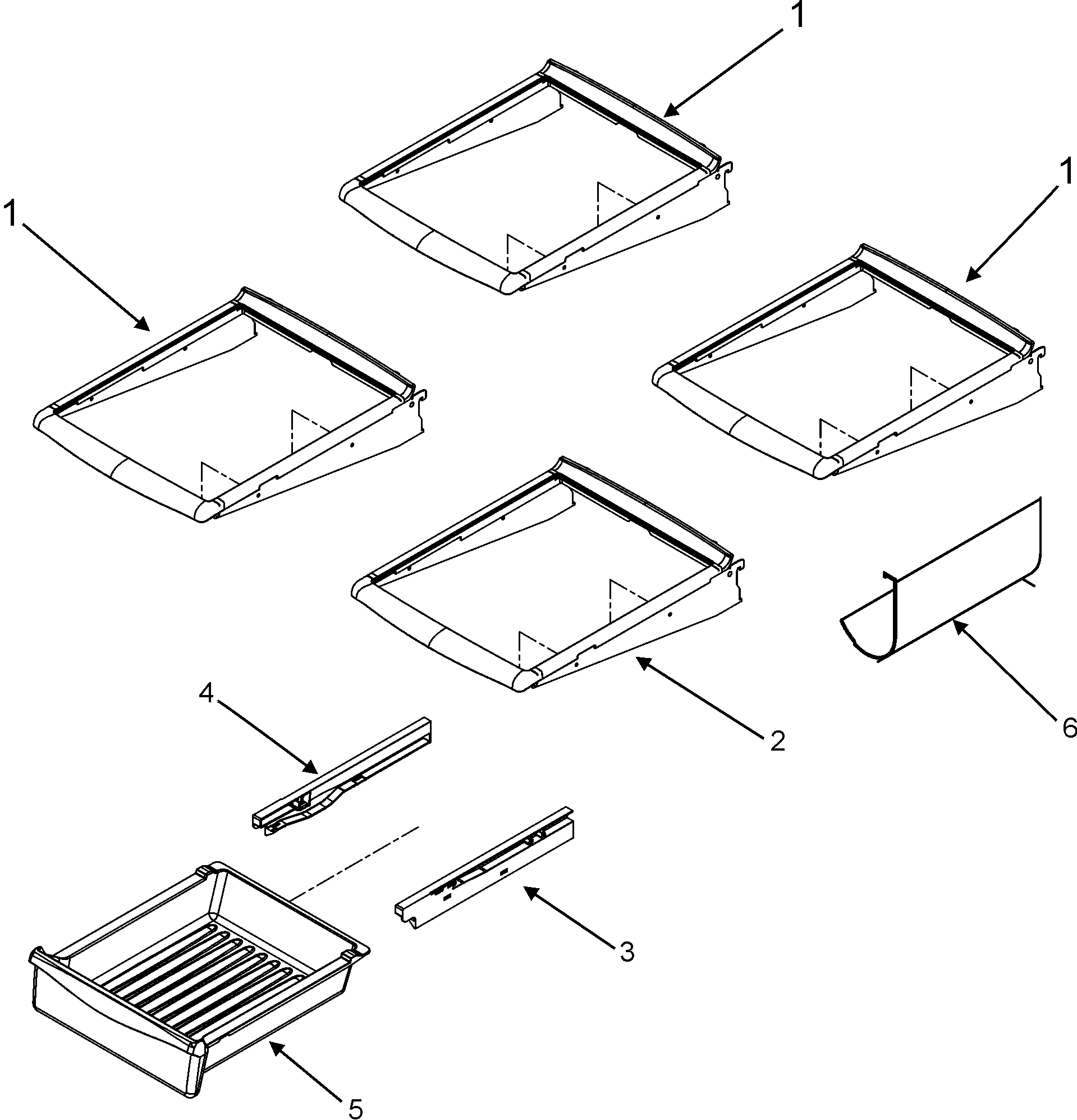 Refrigerator shelves