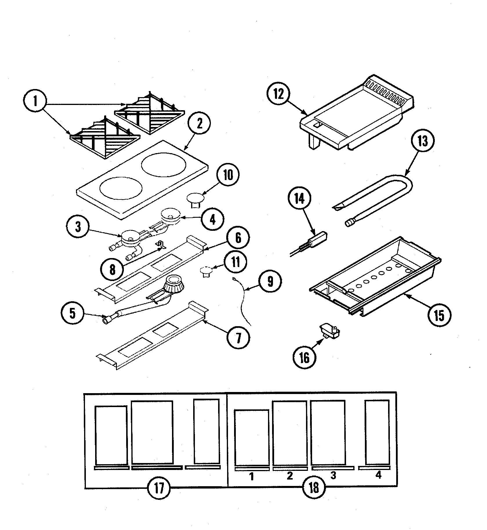 Top assembly/gas controls