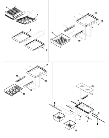 Refrigerator shelving
