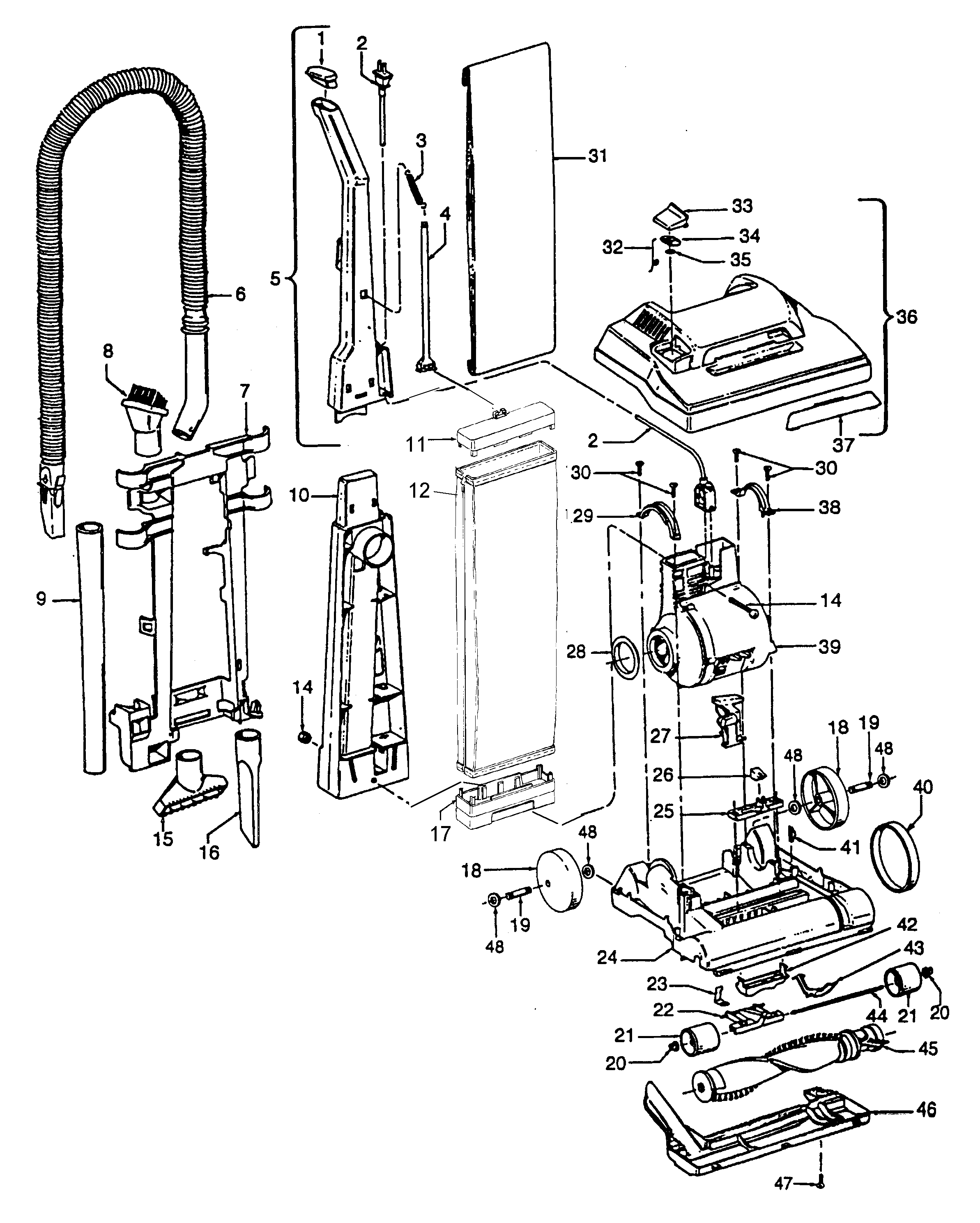 Mainbody, handle, outerbag