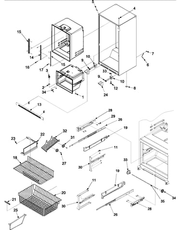 Interior cabinet & freezer shelving