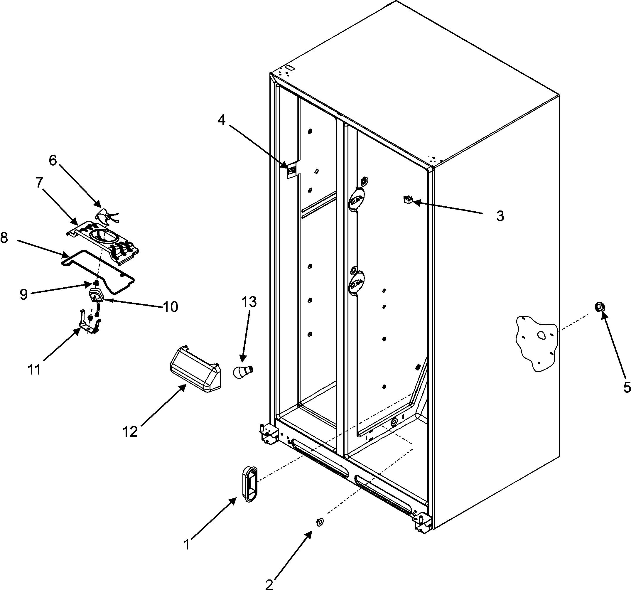 EVAP FAN ASSY & CRISPER LIGHT