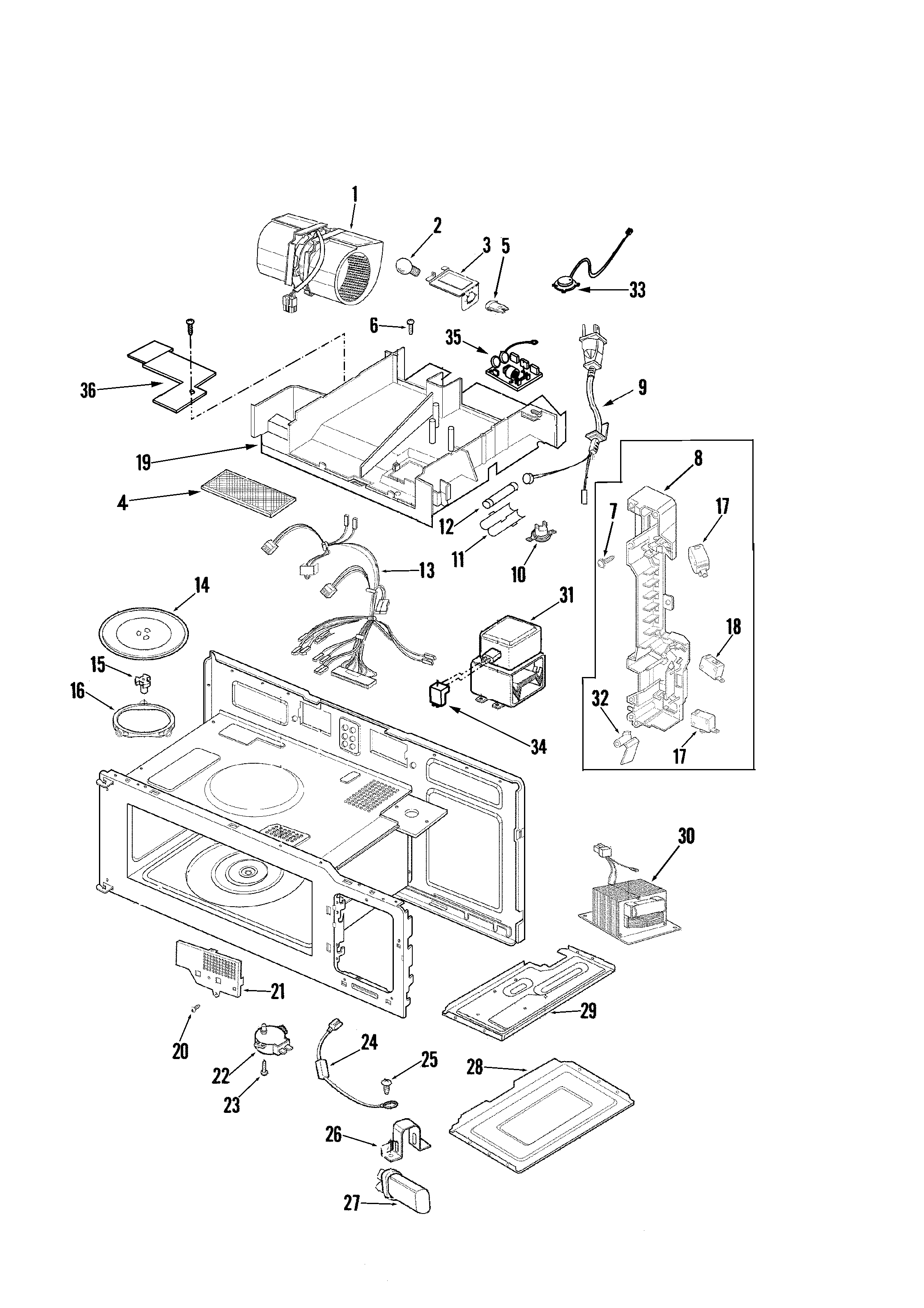 Internal controls/blower motor