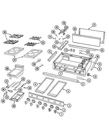 Top assembly/gas controls
