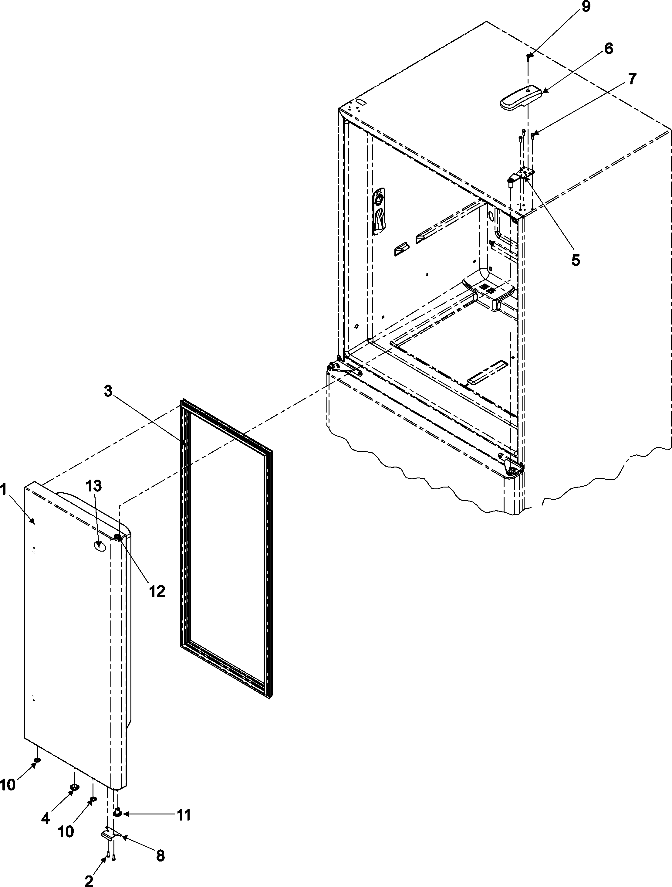 Right refrigerator door