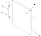 Amana ABD2533DEW refrigerator door handle & trim diagram
