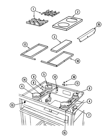Top assembly/gas controls