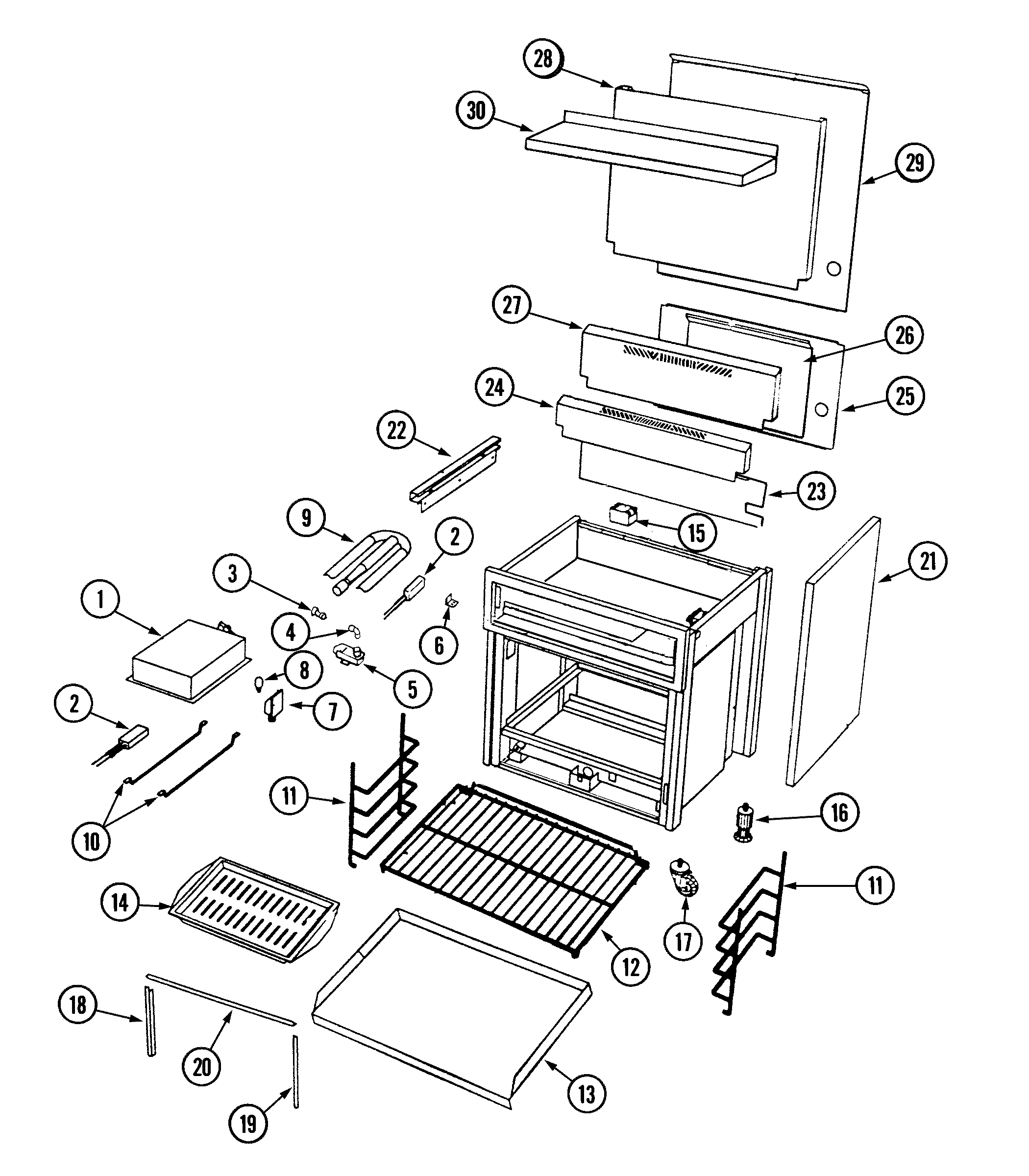 Oven body/gas controls