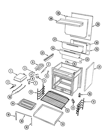 Oven body/gas controls
