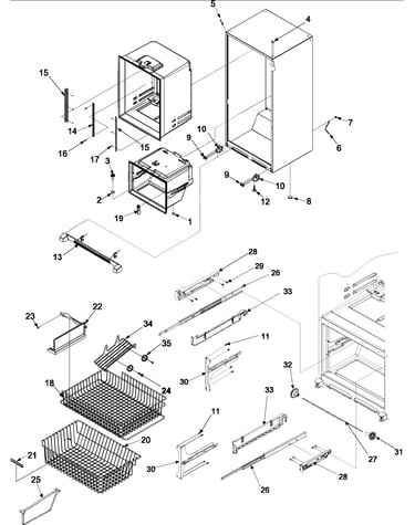 Interior cabinet & freezer shelving
