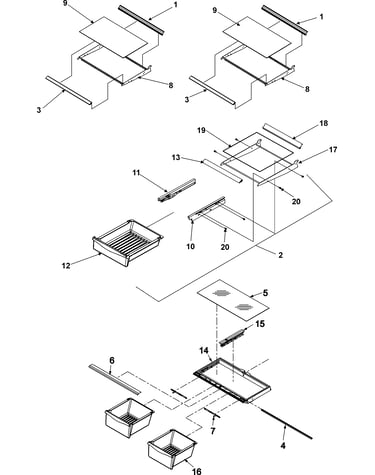 Refrigerator shelving