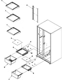 Crisper assy & ref shelf