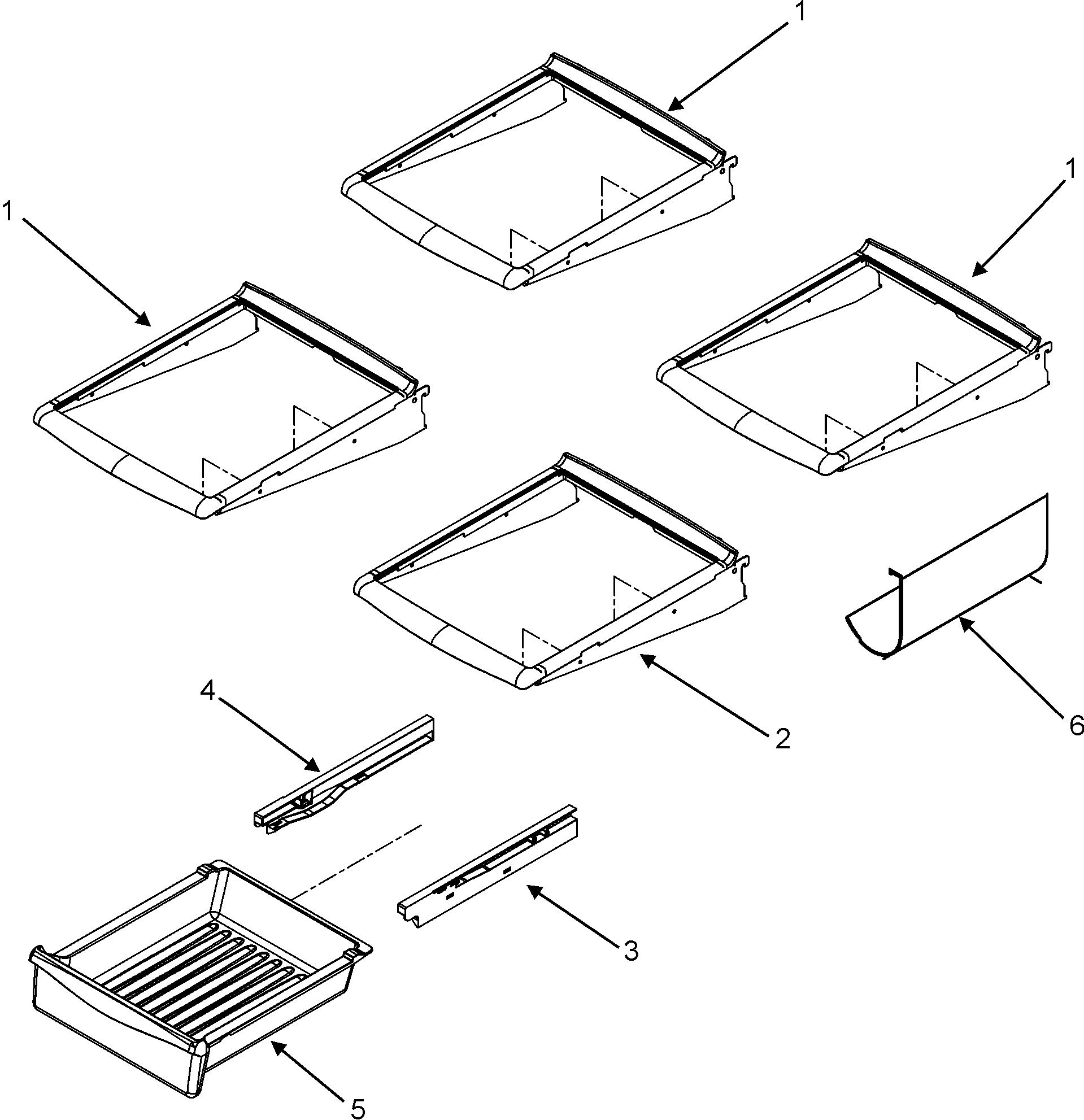 Refrigerator shelves