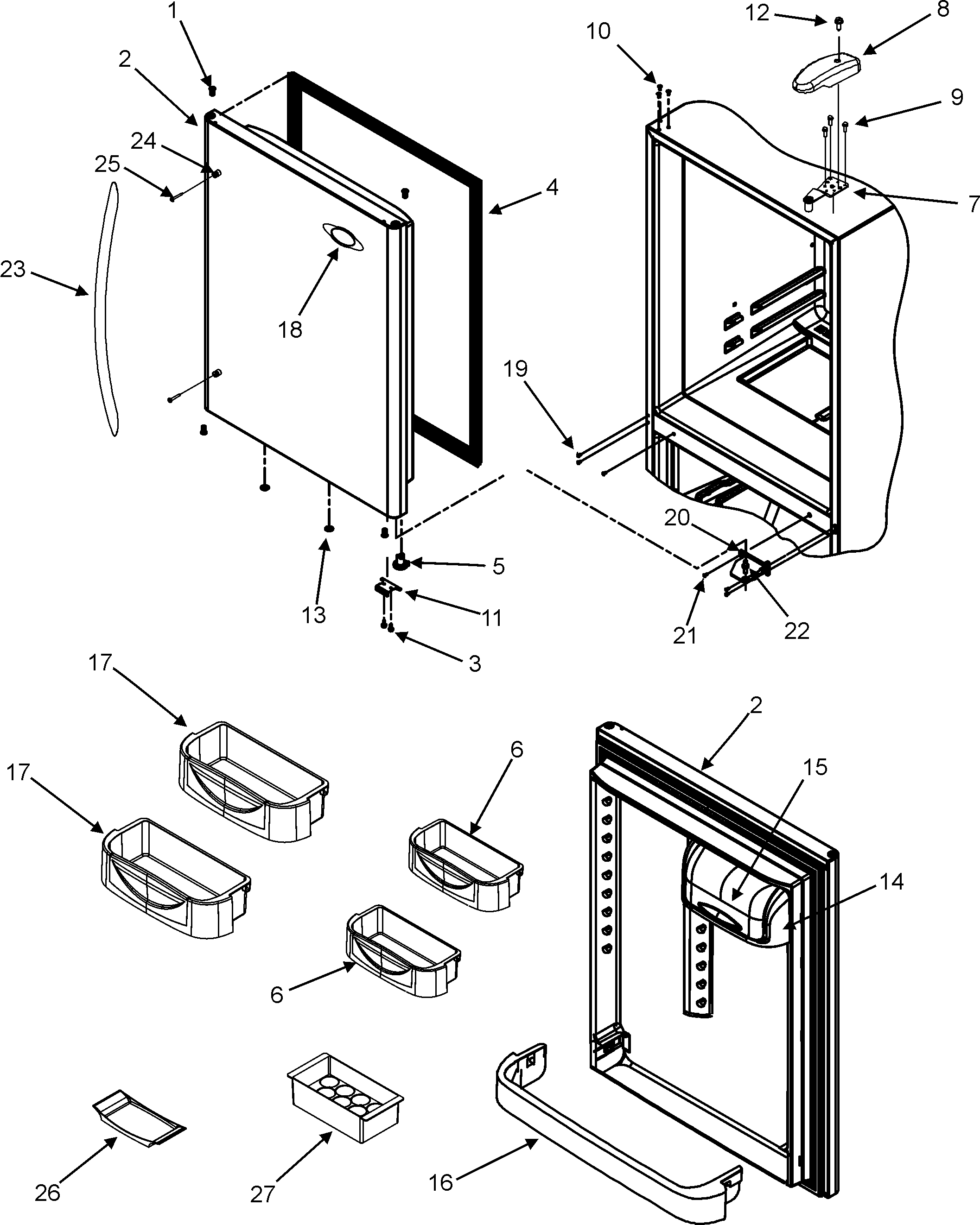 Refrigerator door