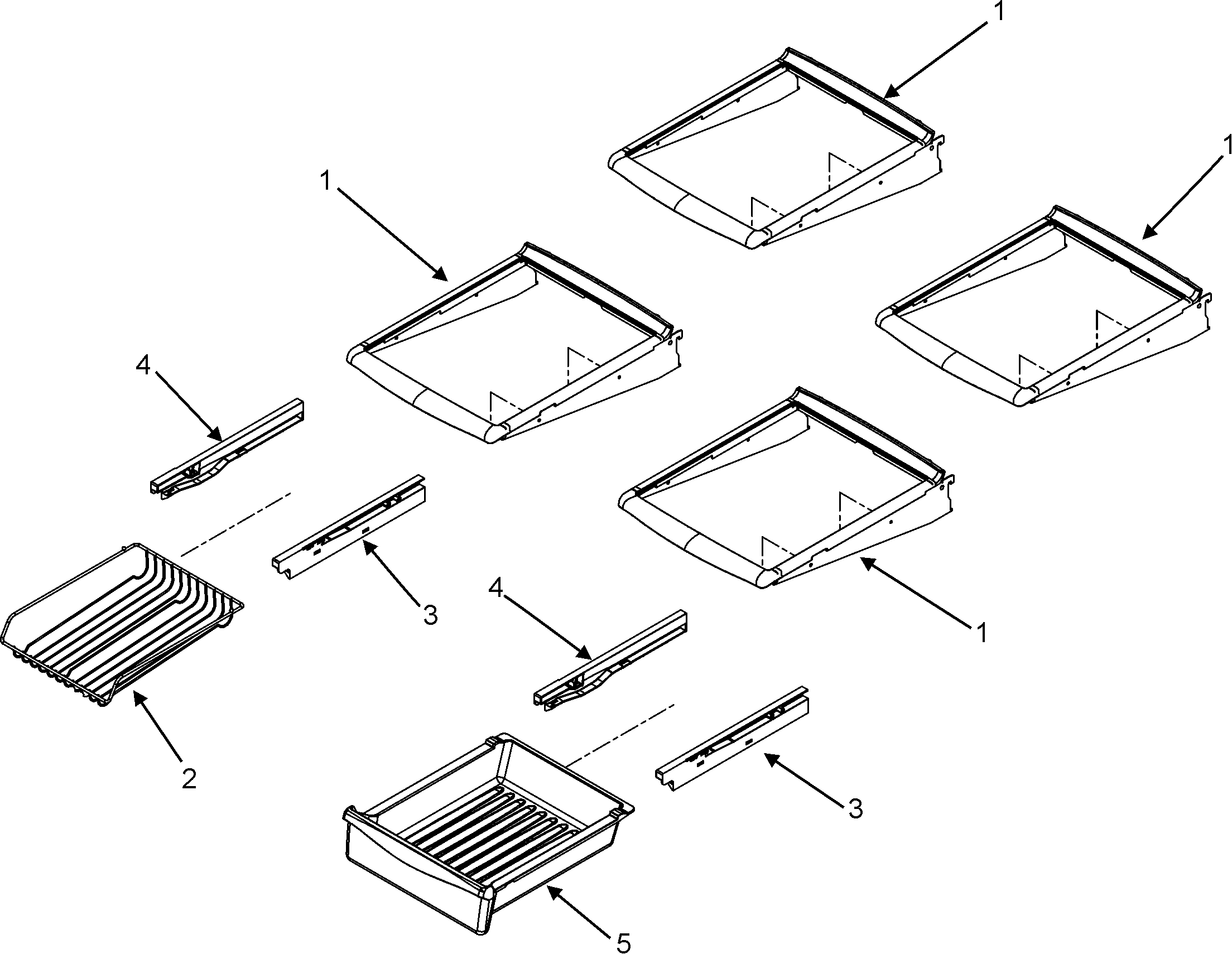 Refrigerator shelves