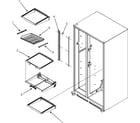 Maytag MSD2660KGW refrigerator shelves diagram