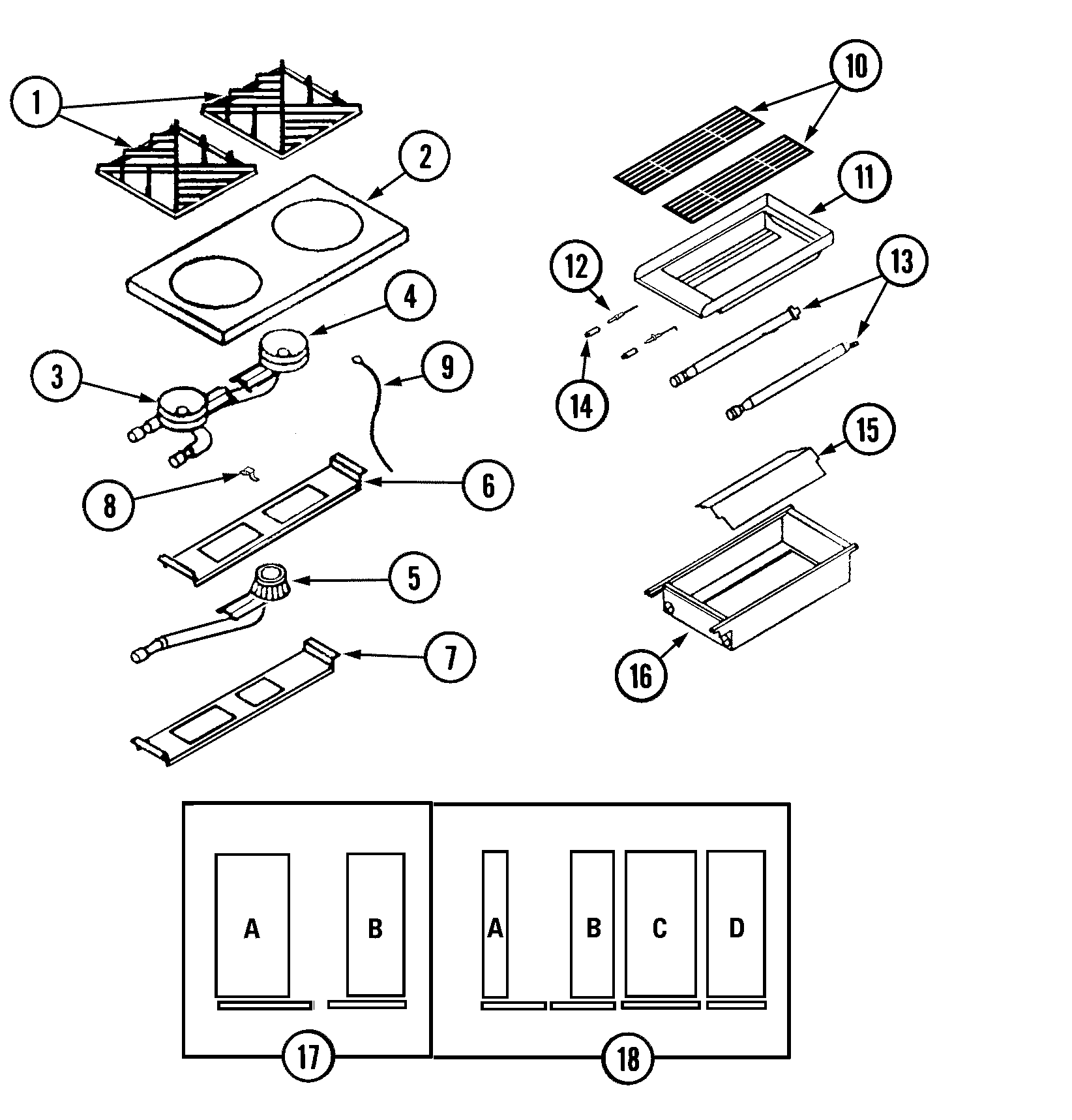 TOP ASSEMBLY/GAS CONTROLS