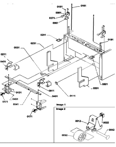 Bottom hinge and roller assy